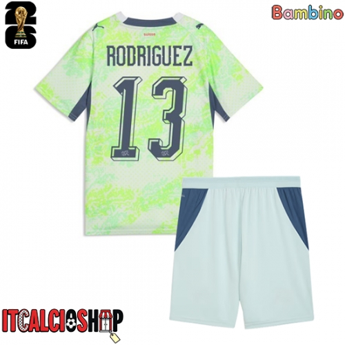 Svizzera Ricardo Rodriguez #13 Seconda Maglia Bambino Mondiali 2026 Manica Corta (+ Pantaloni corti)